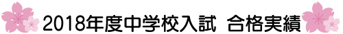 2018年度中学校入試 合格実績